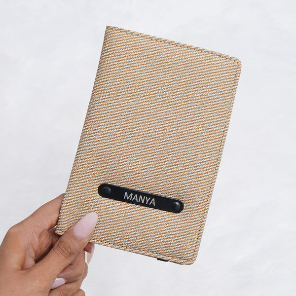 Passport Cover - Denim Cream