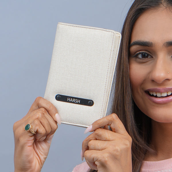 Passport Cover - Khadi Cream