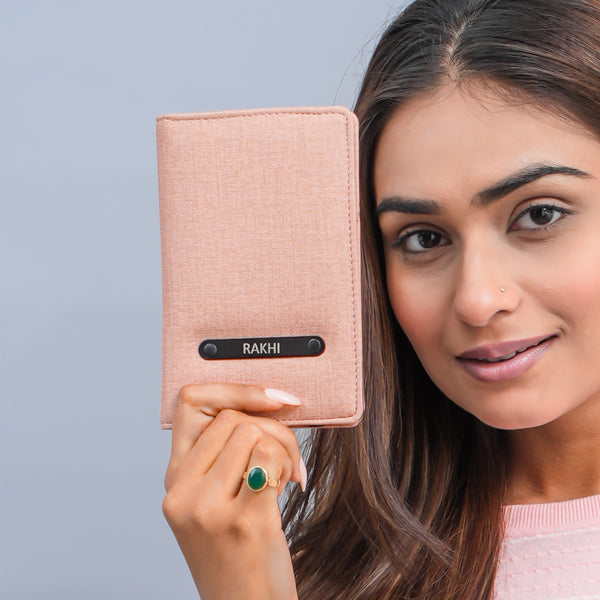 Passport Cover - Khadi Peach